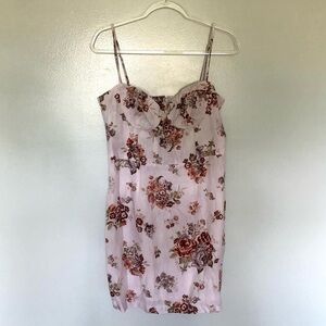Brock Collection x H&M Floral Dress Lyocell Linen Powder Pink Medium